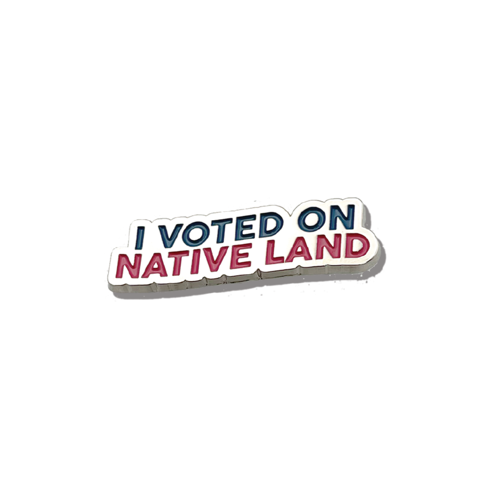 'I VOTED ON NATIVE LAND' PIN