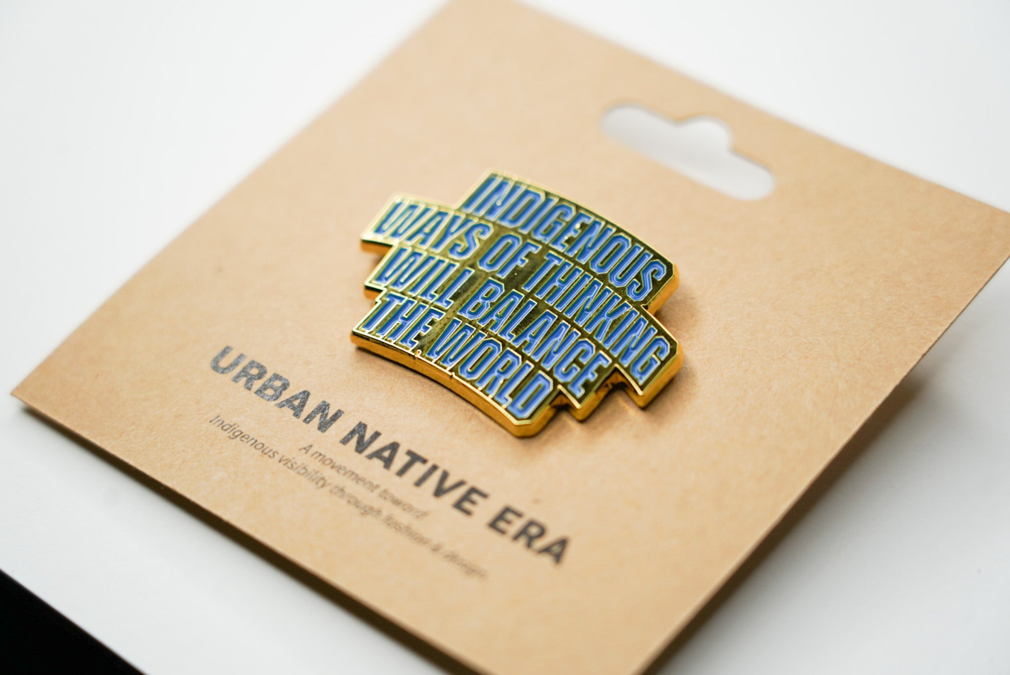 INDIGENOUS WAYS OF THINKING ENAMEL PIN - BLUE & GOLD