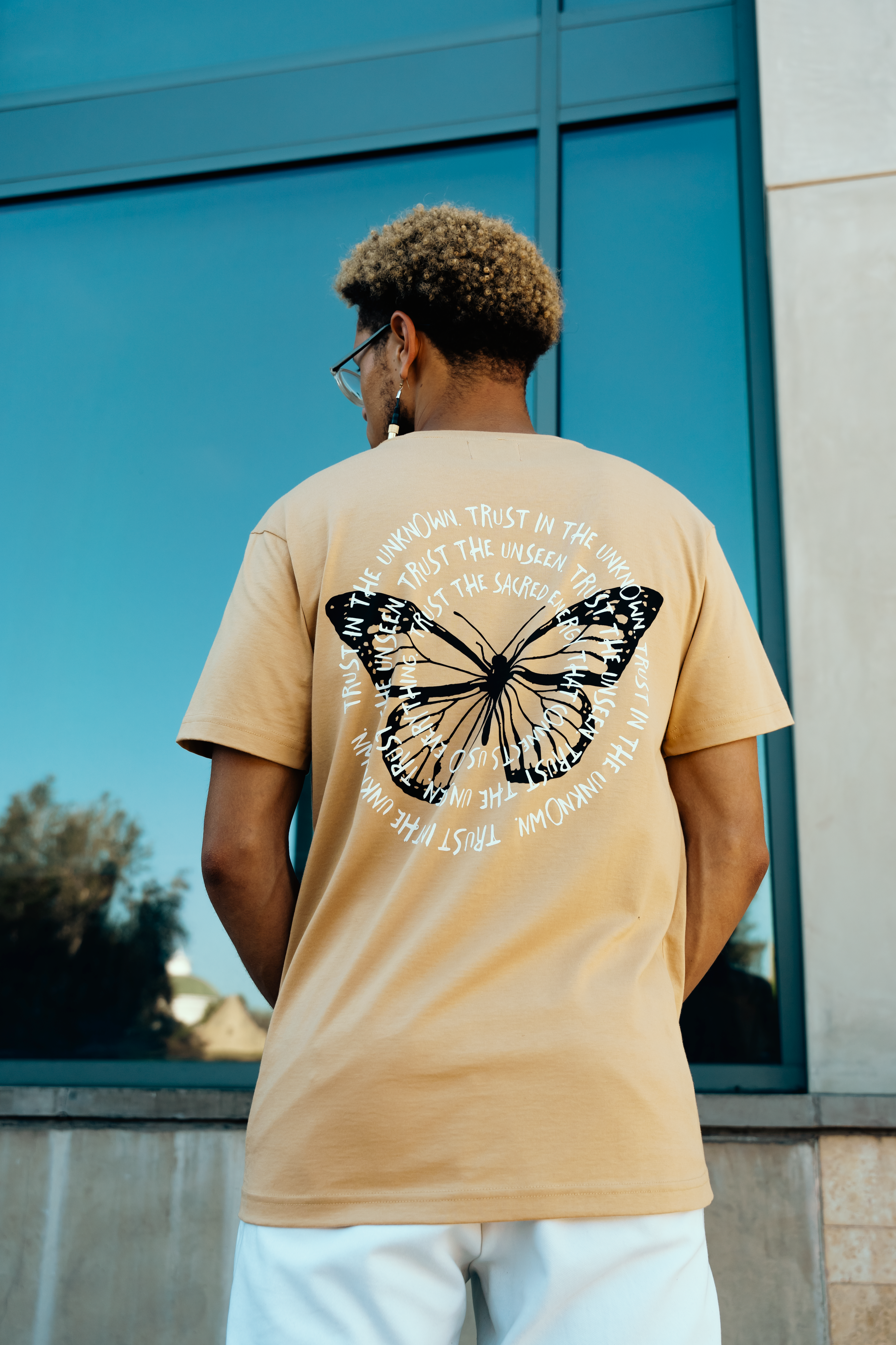 'SACRED LESSONS' BUTTERFLY SUPIMA COTTON TEE