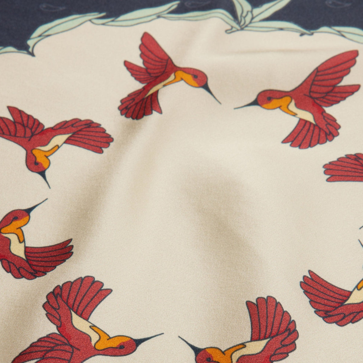Paisley Silk Scarf - Slate Blue