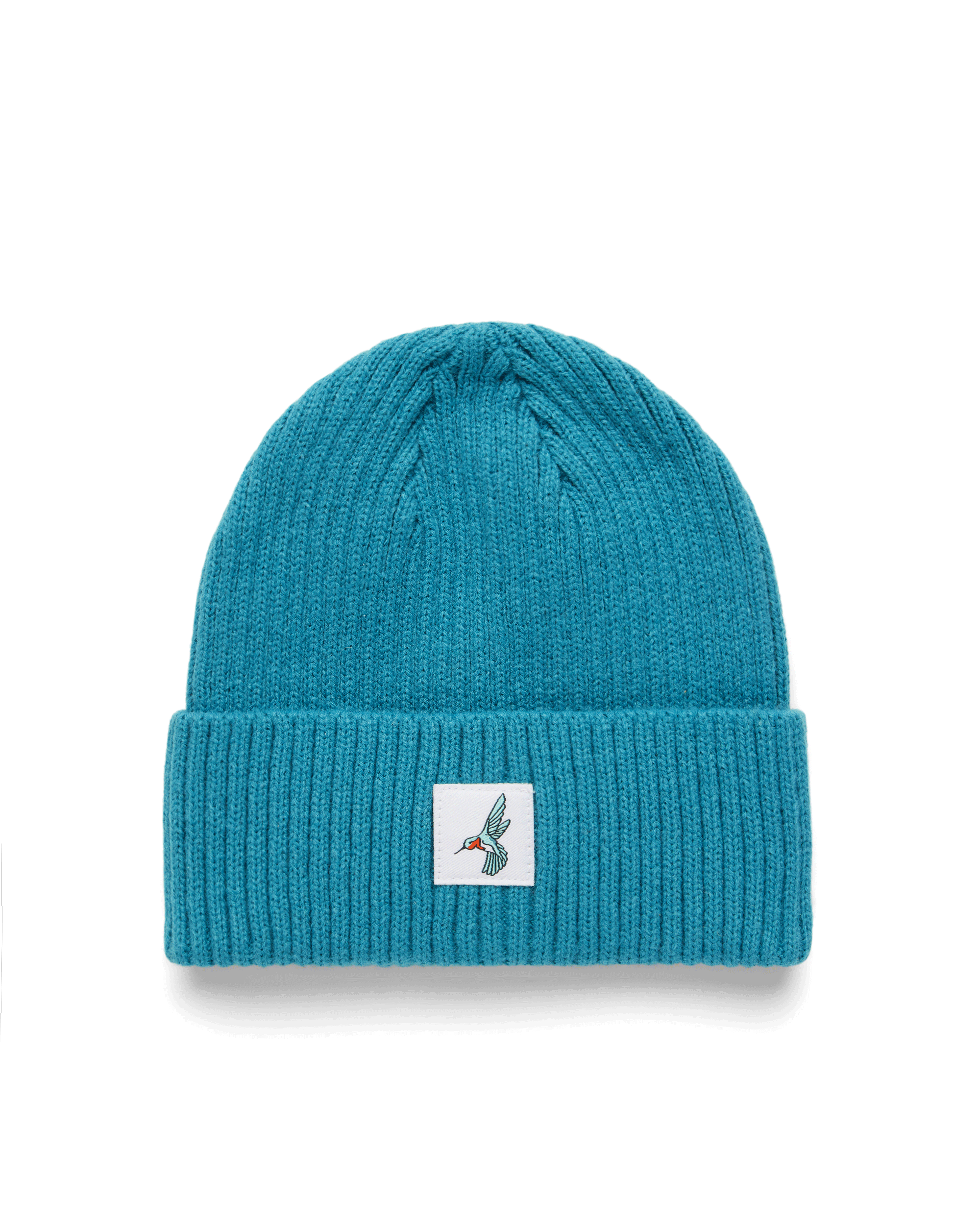 RIBBED BEANIE - HUMMINGBIRD PATCH