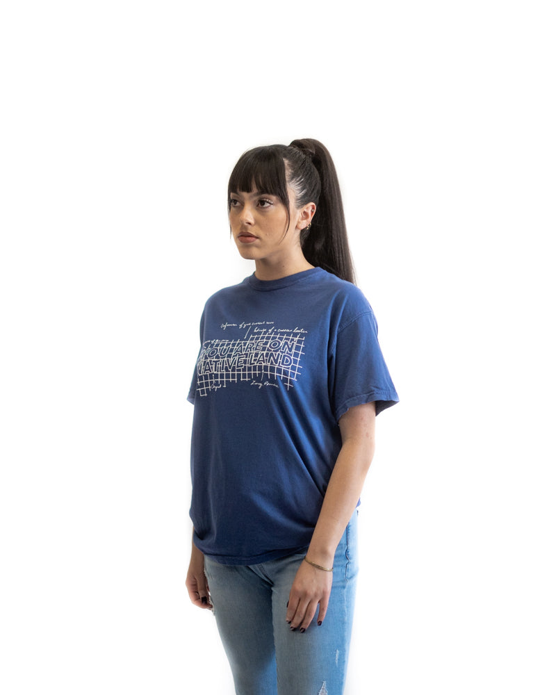 ‘YOU ARE ON NATIVE LAND’ BLUEPRINT TEE