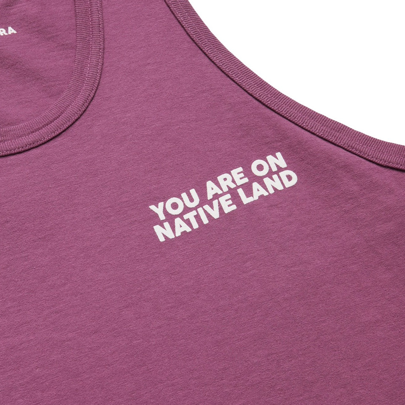 ‘YOU ARE ON NATIVE LAND’ TANK TOP - PURPLE