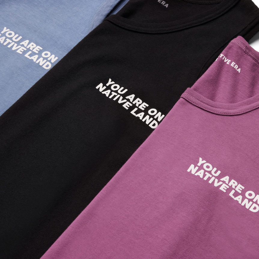 ‘YOU ARE ON NATIVE LAND’ TANK TOP - PURPLE