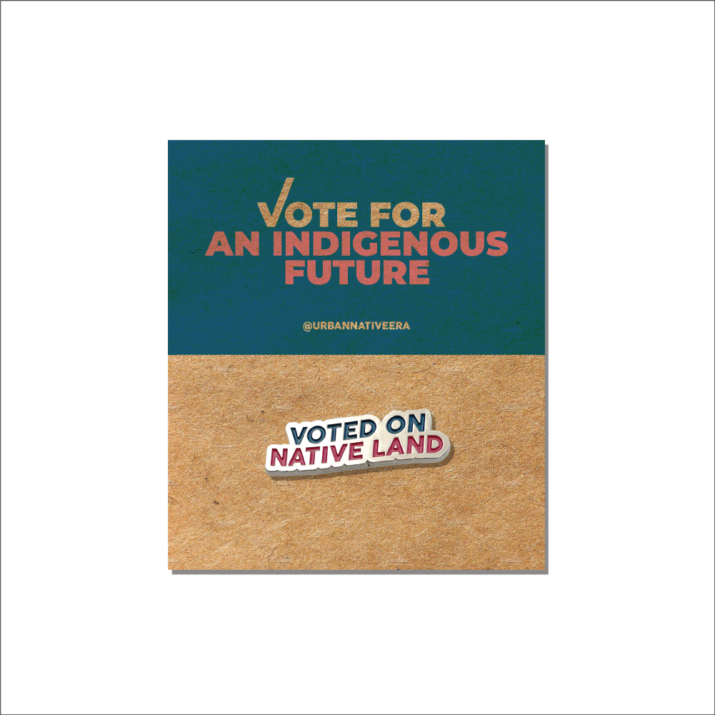 'VOTED ON NATIVE LAND' PIN