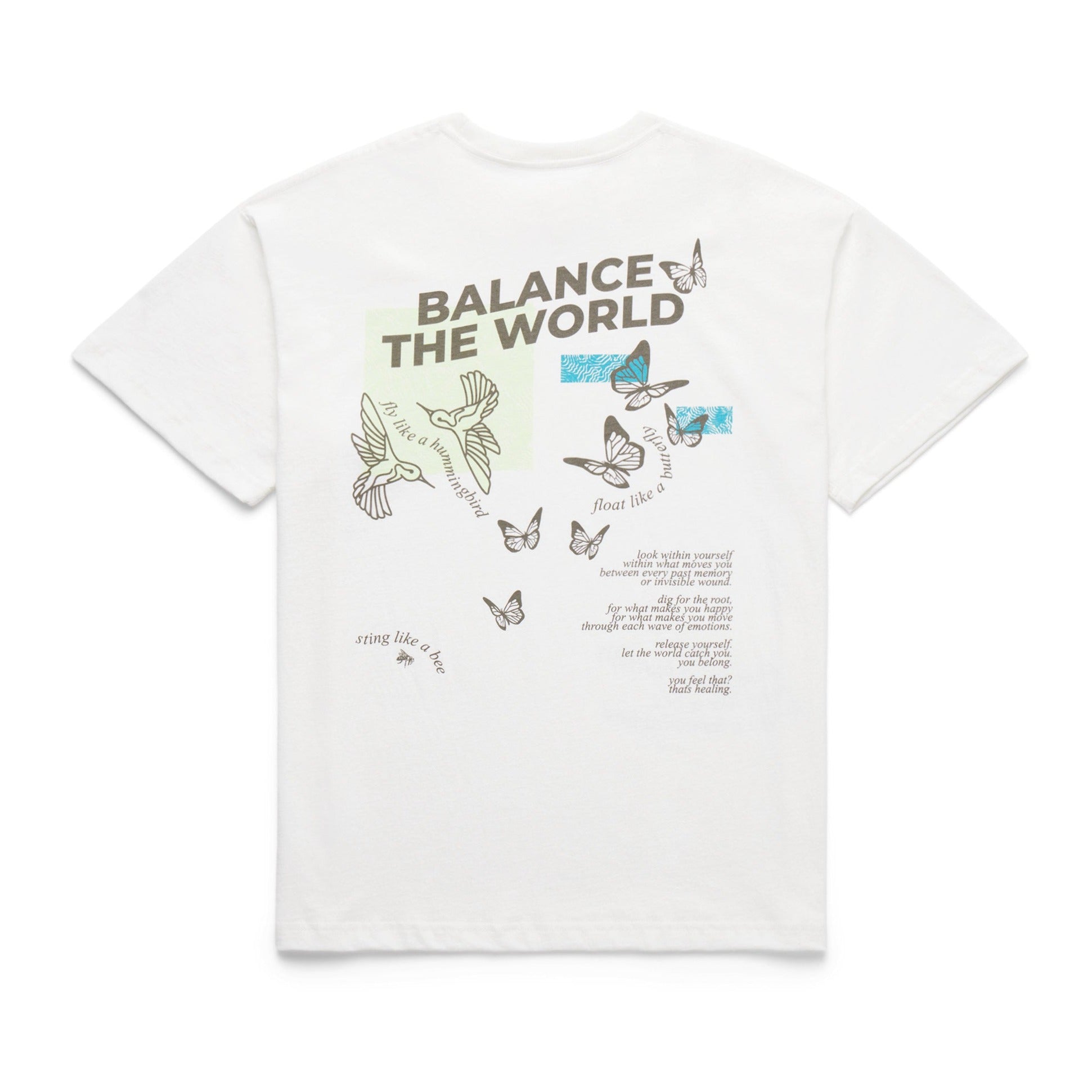 BALANCE THE WORLD BOX TEE - WHITE