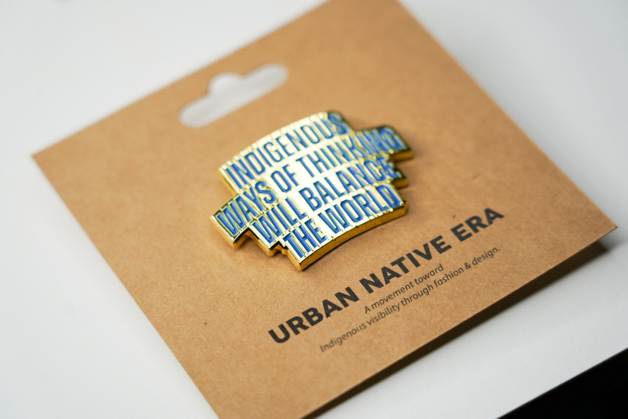 INDIGENOUS WAYS OF THINKING ENAMEL PIN - BLUE & GOLD