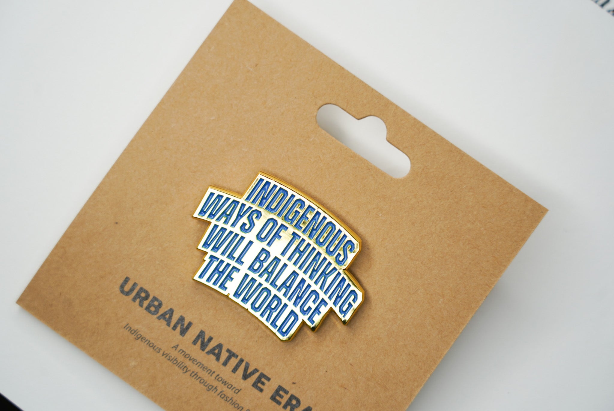 INDIGENOUS WAYS OF THINKING ENAMEL PIN - BLUE & GOLD