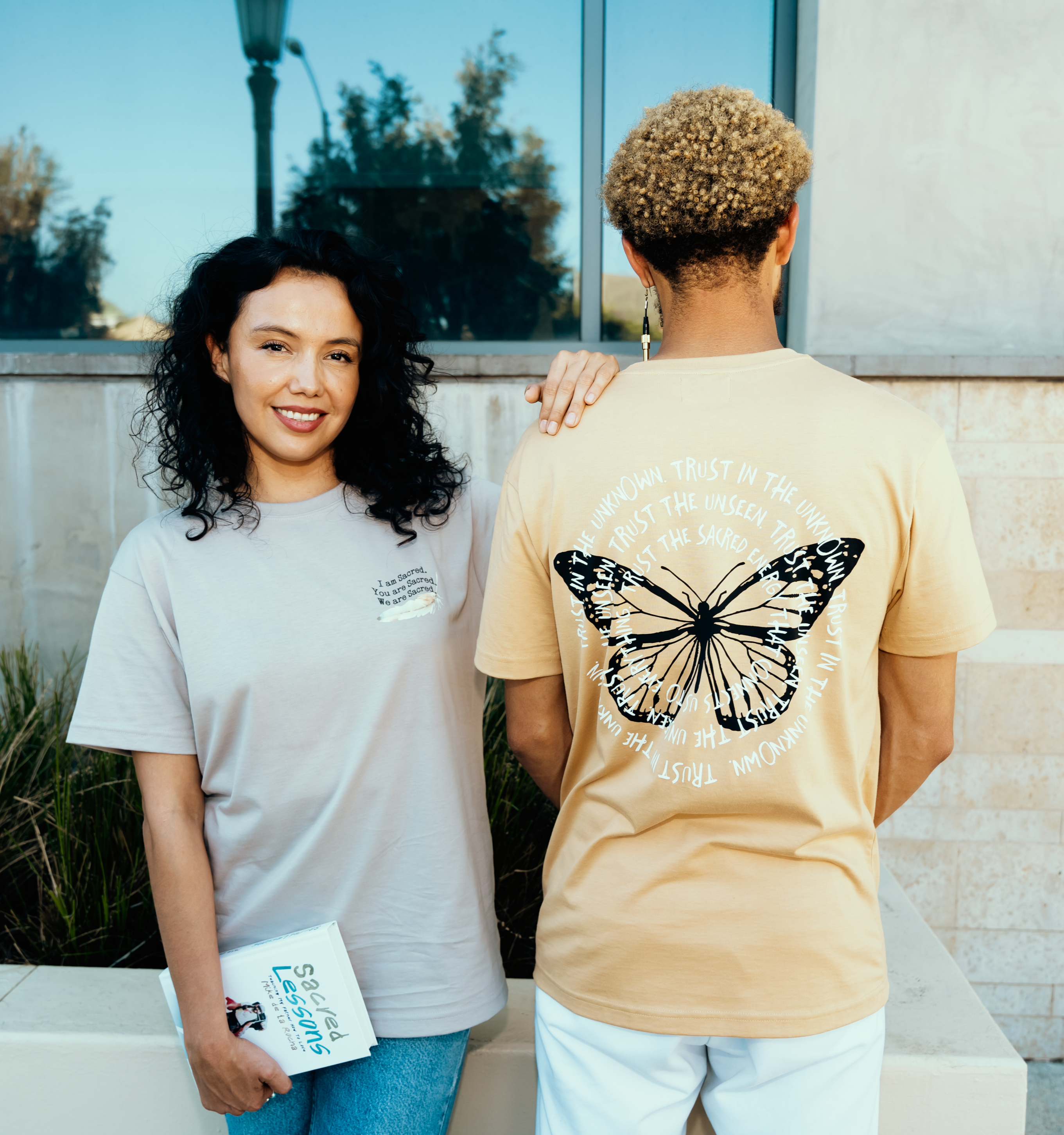'SACRED LESSONS' BUTTERFLY SUPIMA COTTON TEE