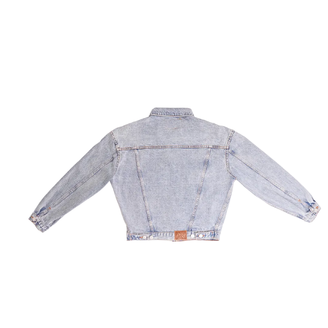 You Are On Native Land Vintage Wash Denim Jacket