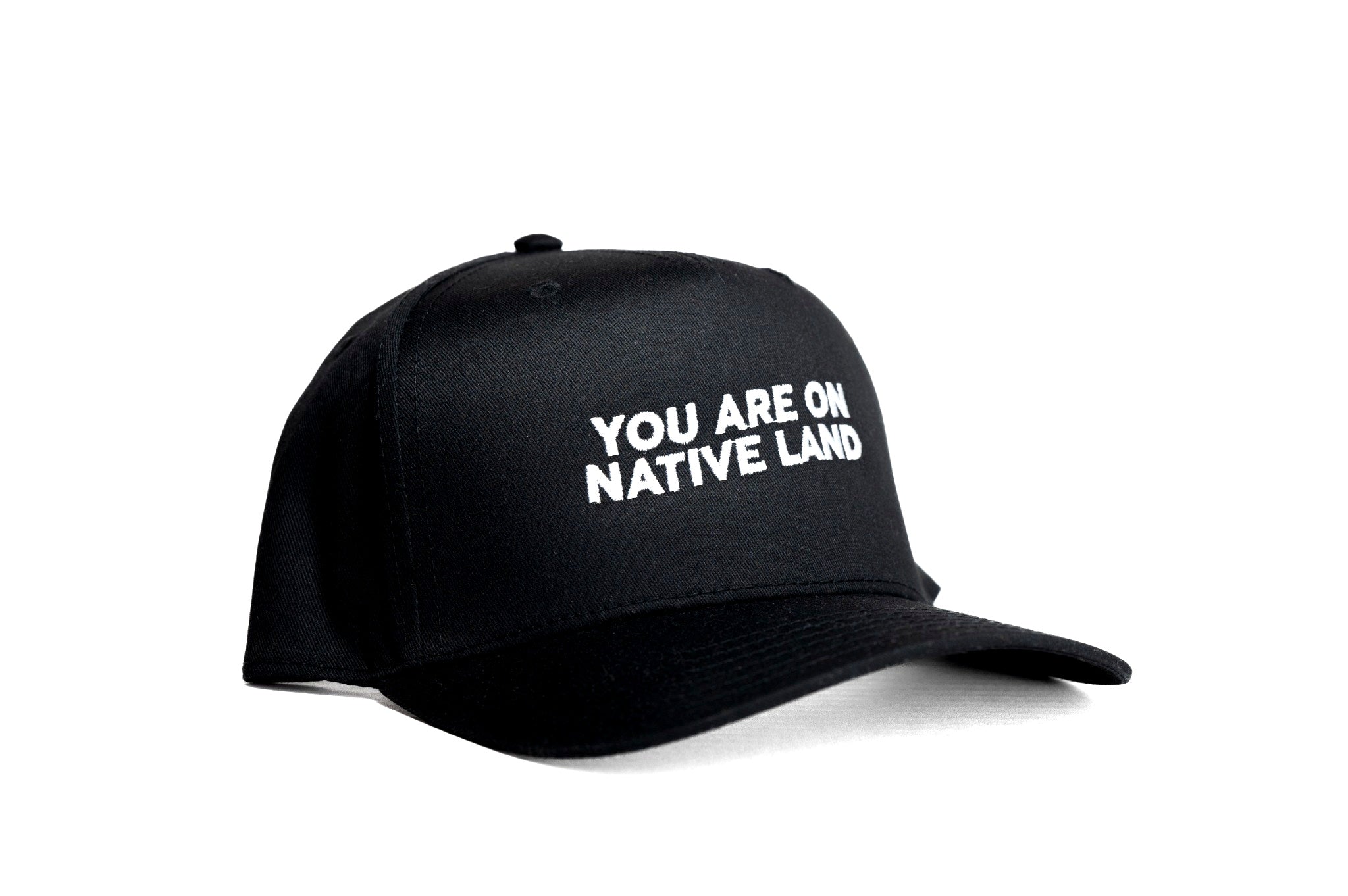 YOU ARE ON NATIVE LAND MID-PROFILE CAP  — BLACK