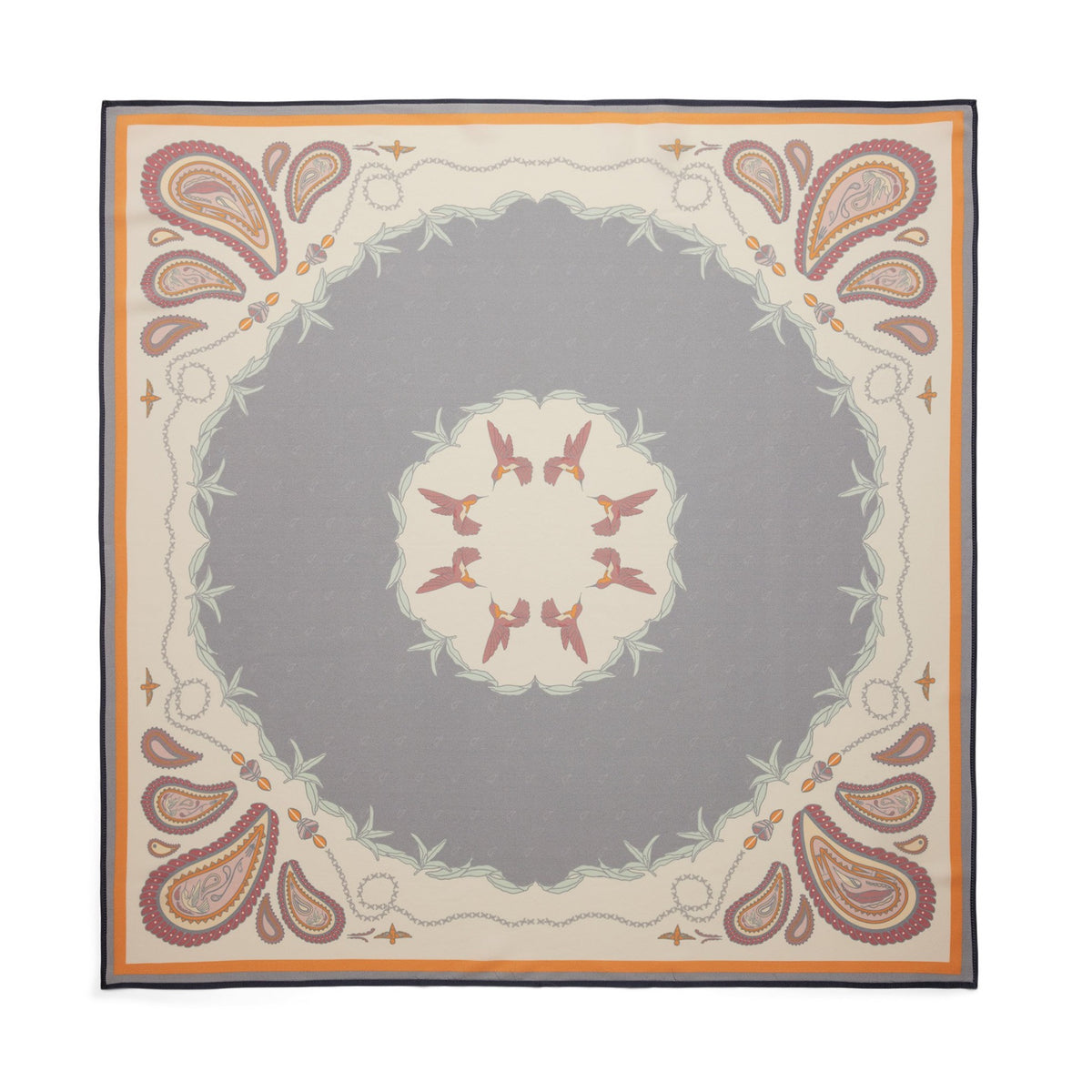 Paisley Silk Scarf - Slate Blue