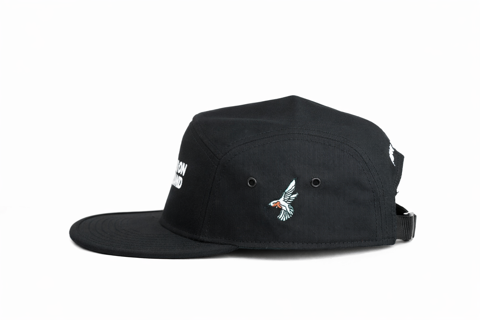 YOU ARE ON NATIVE LAND CAMPER CAP — BLACK