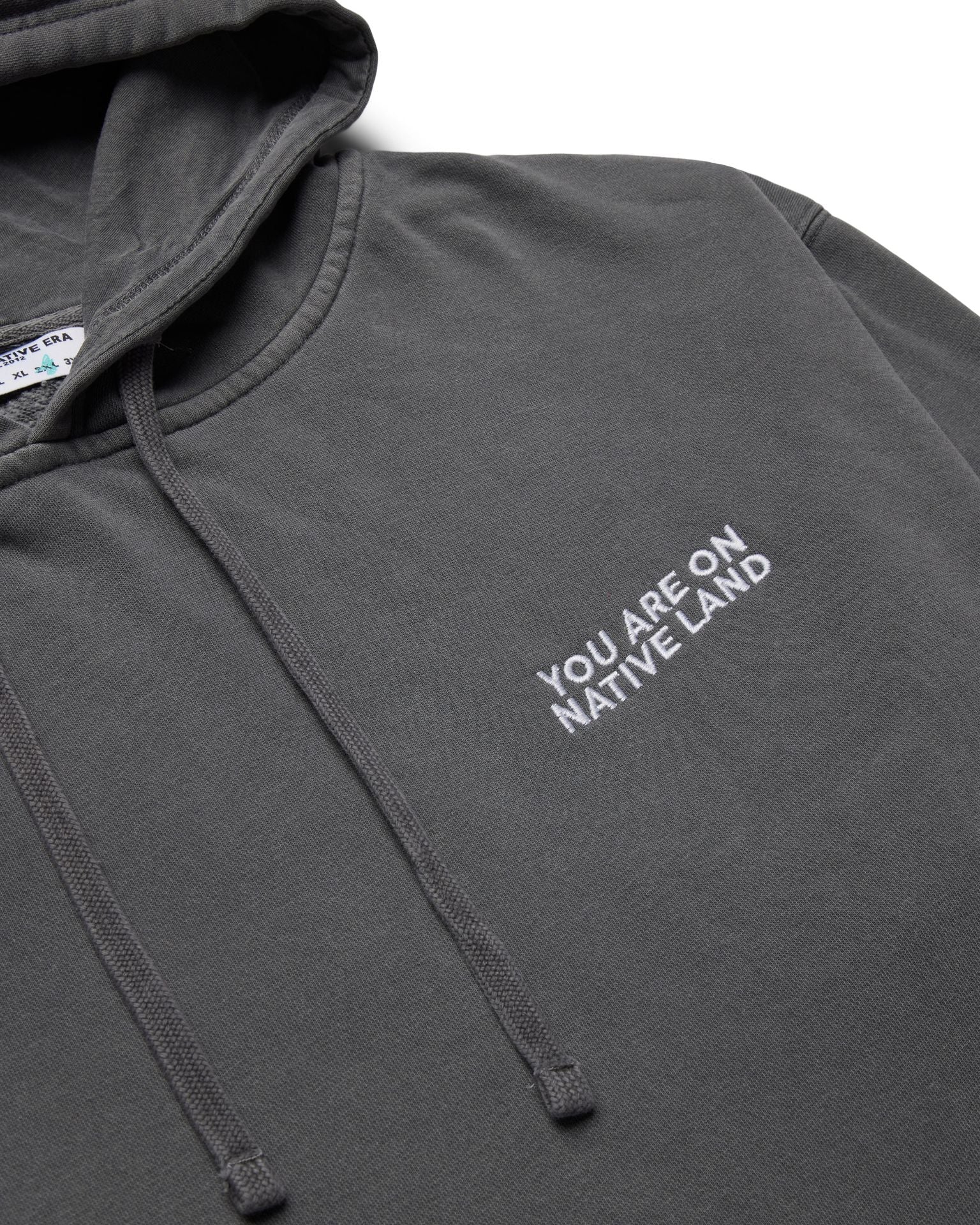 'YOU ARE ON NATIVE LAND' HOODIE - VINTAGE BLACK