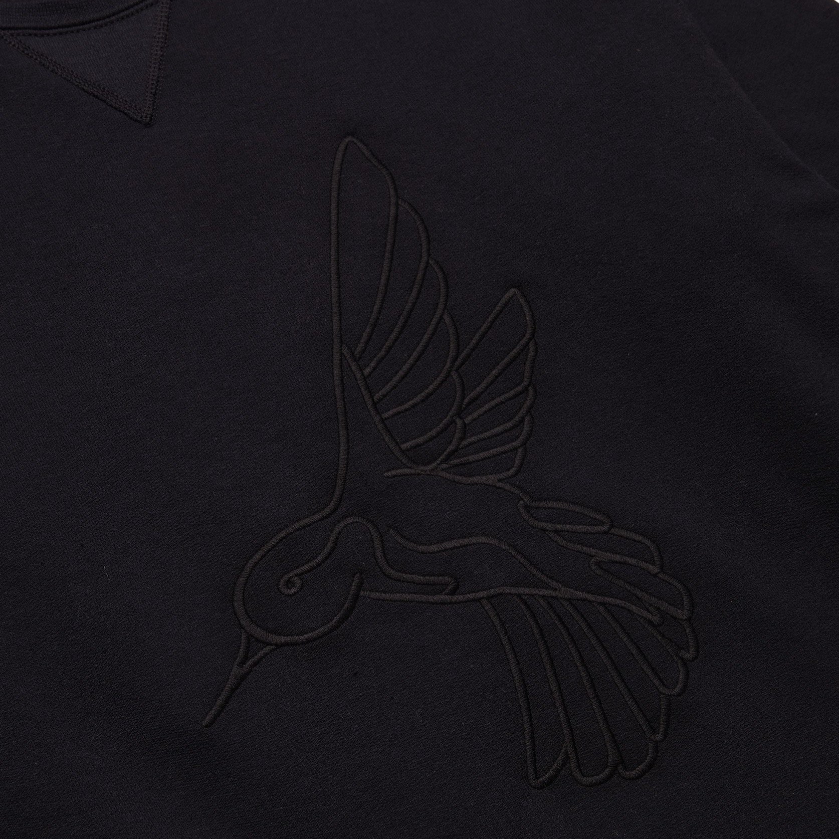 HUMMINGBIRD OUTLINE CREWNECK - BLACK