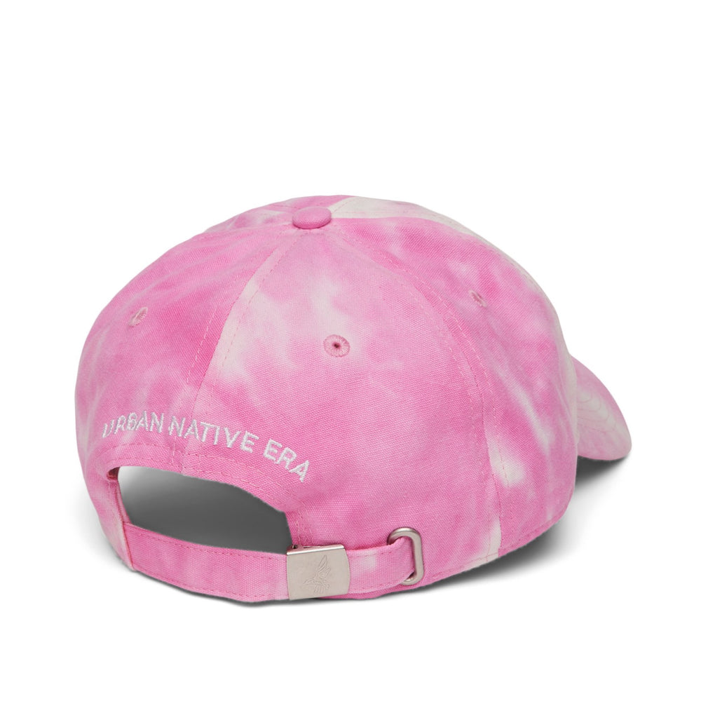 'YOU ARE ON NATIVE LAND' DAD CAP - PINK TIE DYE