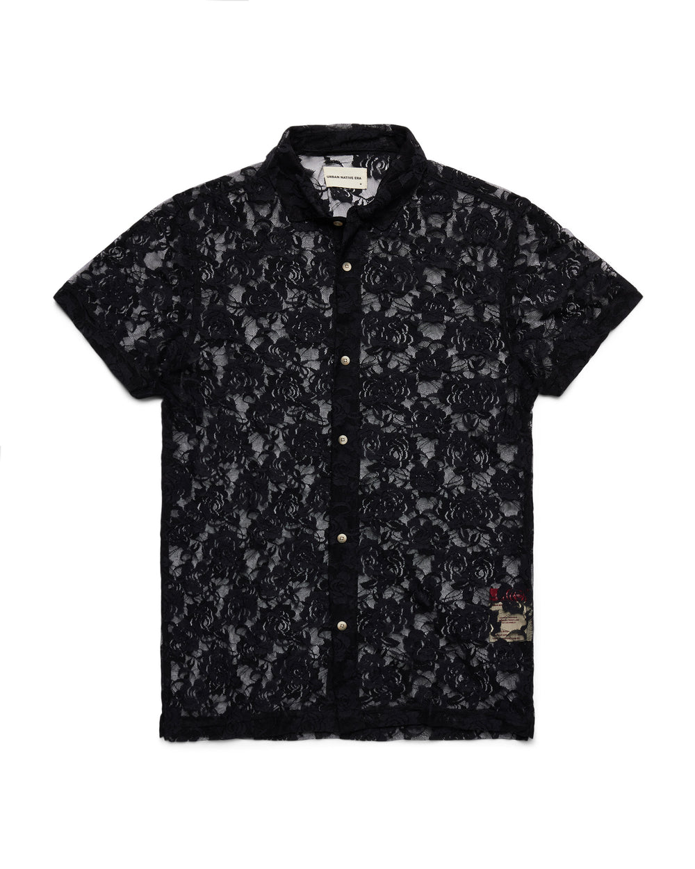 FLORAL LACE SHIRT - BLACK