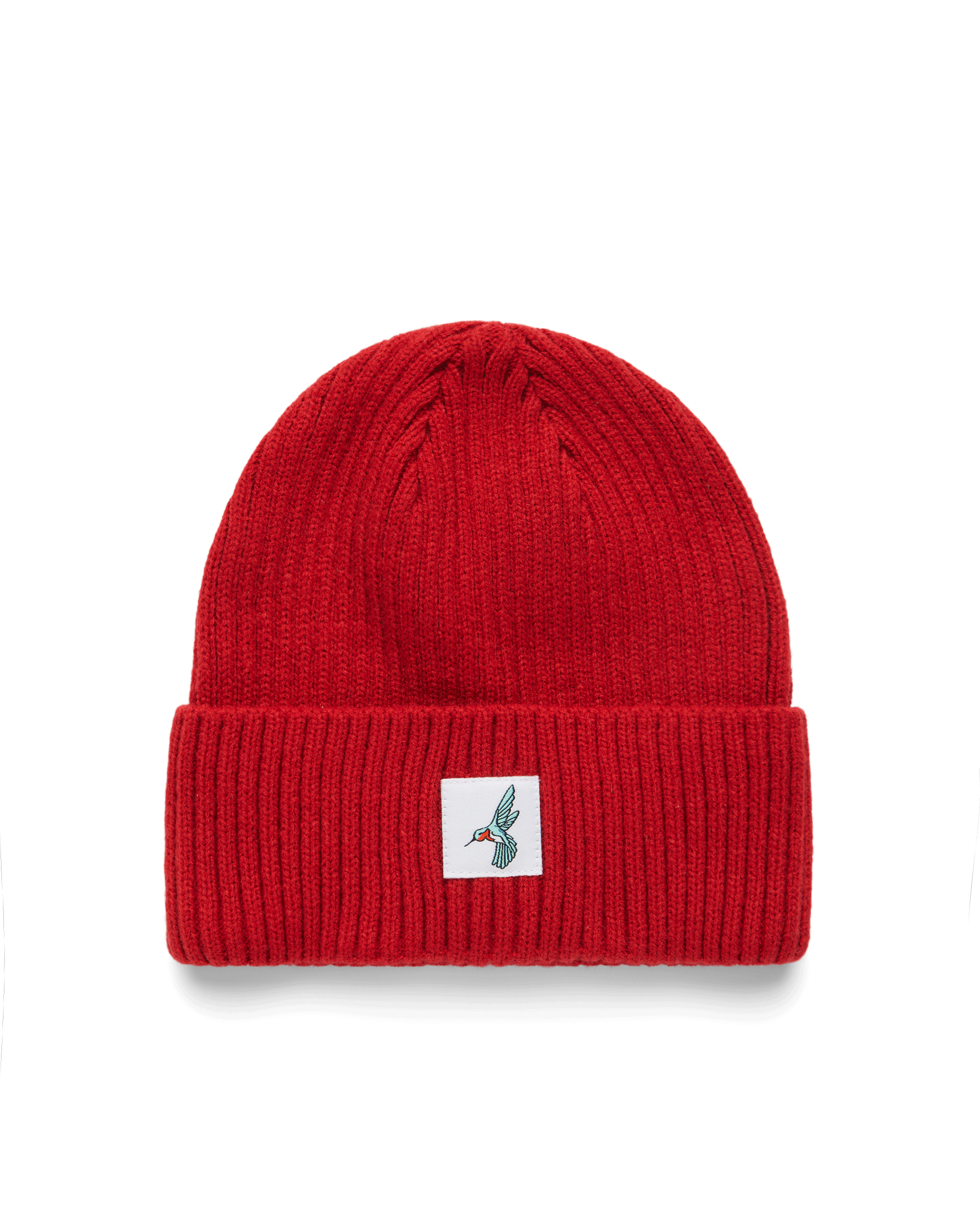 RIBBED BEANIE - HUMMINGBIRD PATCH