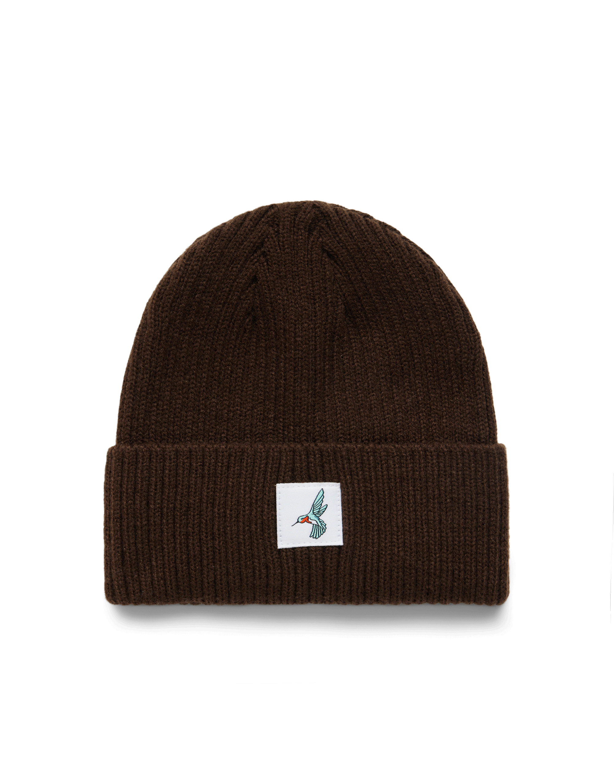 RIBBED BEANIE - HUMMINGBIRD PATCH