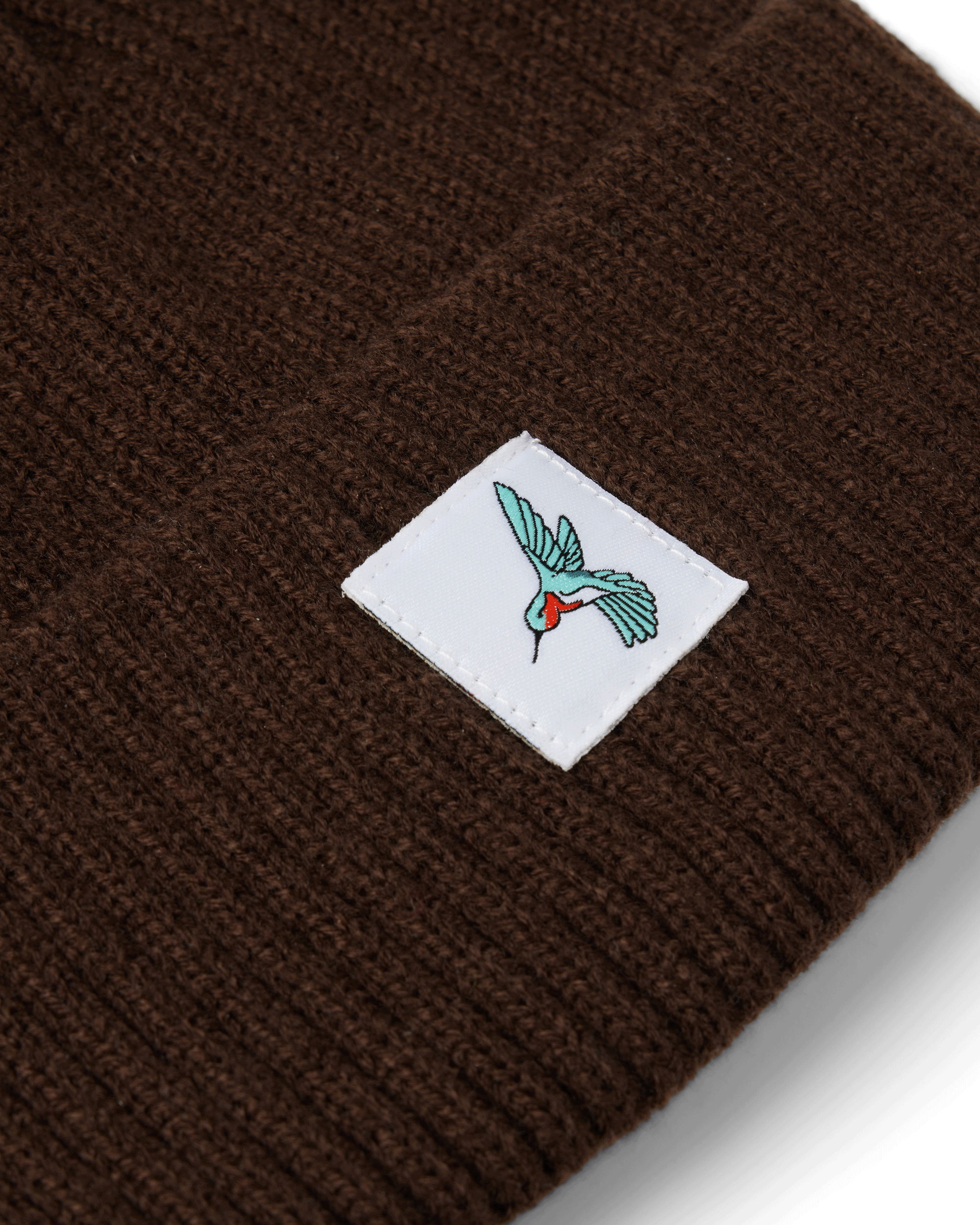 RIBBED BEANIE - HUMMINGBIRD PATCH