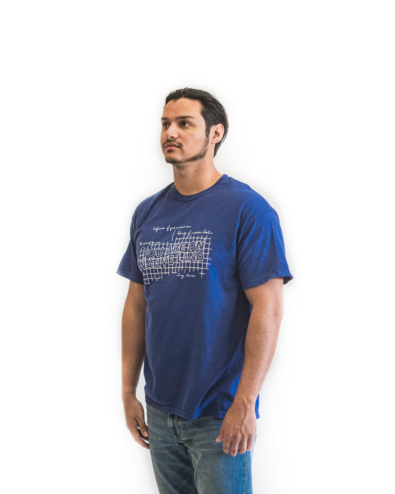 ‘YOU ARE ON NATIVE LAND’ BLUEPRINT TEE