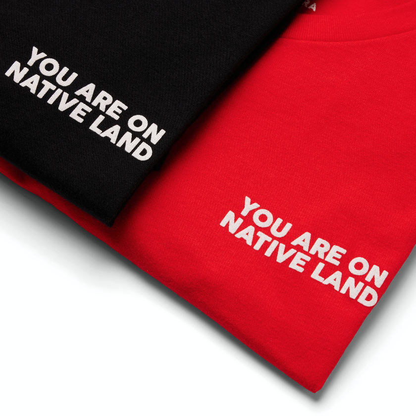 'YOU ARE ON NATIVE LAND' EVERYDAY TEE - BLACK