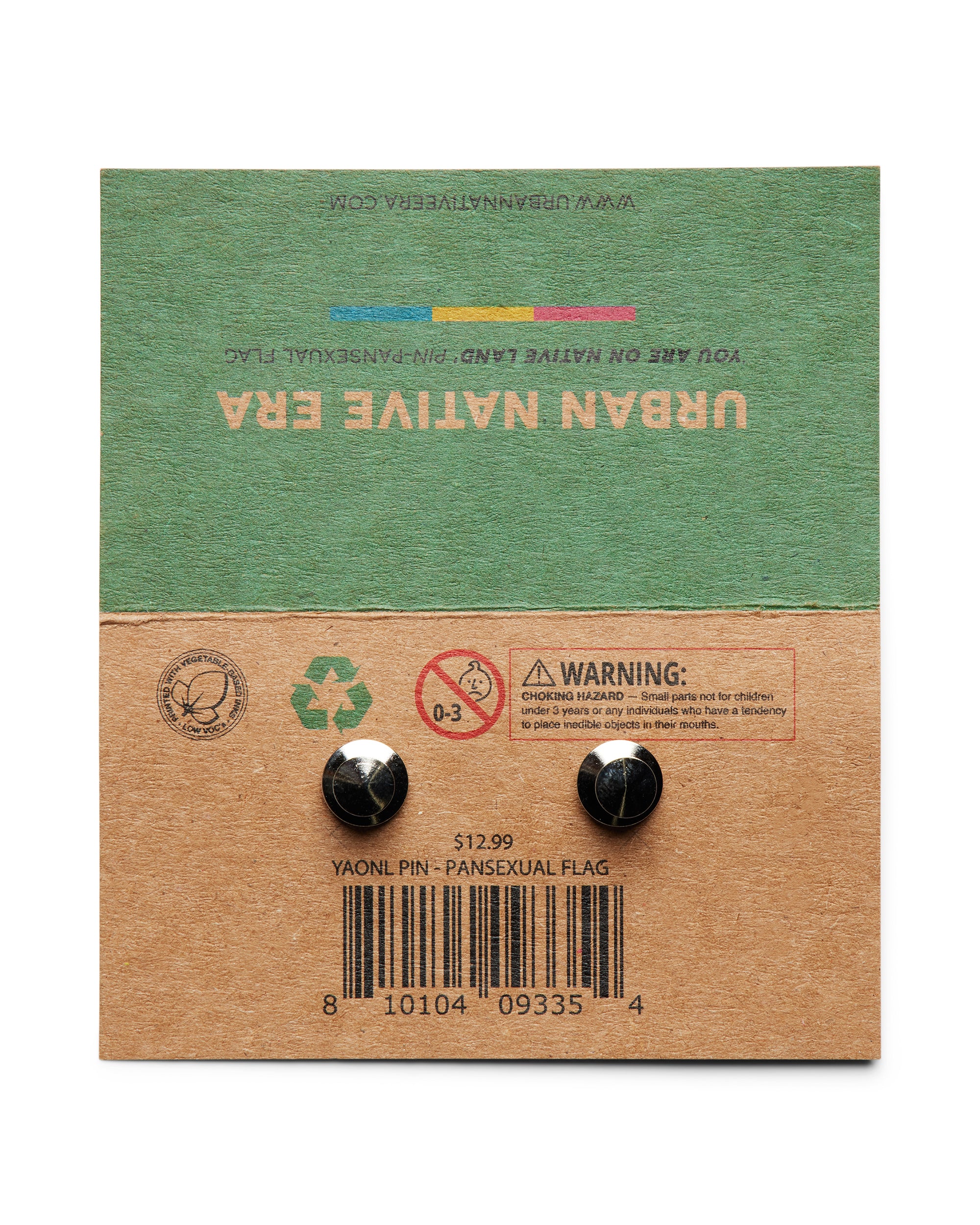 'YOU ARE ON NATIVE LAND' PRIDE PIN - PANSEXUAL FLAG