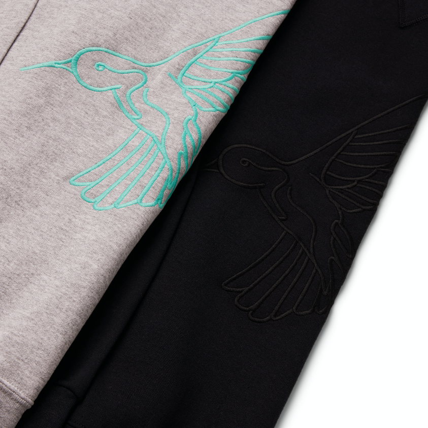 HUMMINGBIRD OUTLINE CREWNECK - BLACK